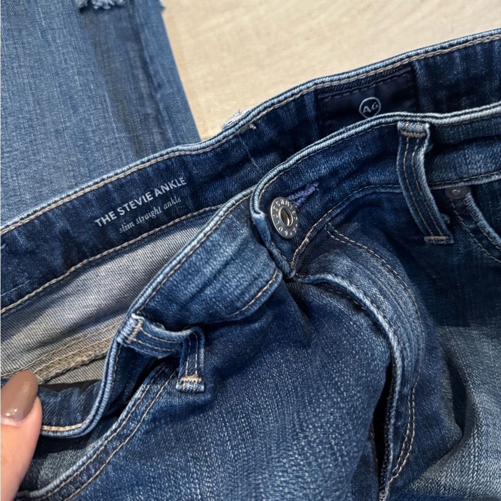 AG Adriano Goldschmied Dark Blue Stevie Ankle Jeans - Picture 5 of 5
